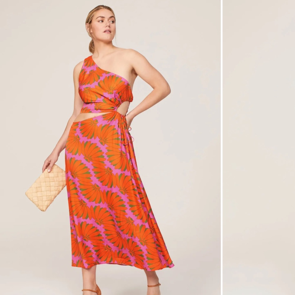 FARM Rio Orange and Pink Maxi Dress